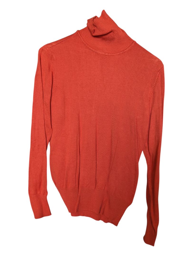 Orange Tribal Turtleneck Sweater Size Small