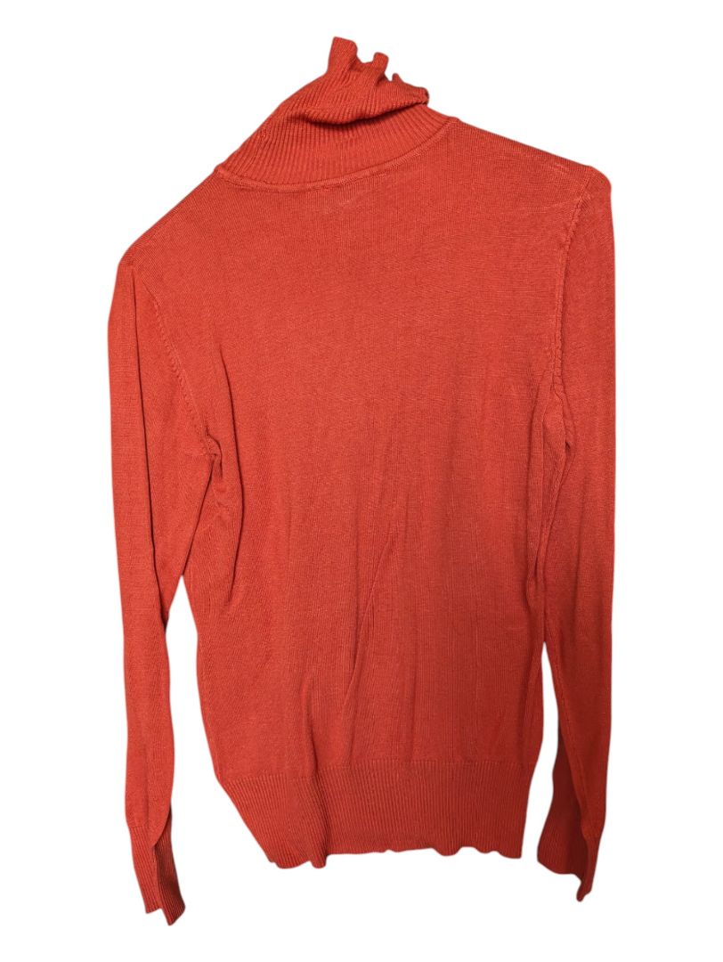 Orange Tribal Turtleneck Sweater Size Small
