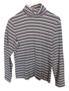 Purple and Green Stripped Cafe au Lait Turtleneck Sweater Size Medium