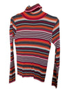 Orange and Grey Stripped Parkhurst Turtleneck Sweater Size Small