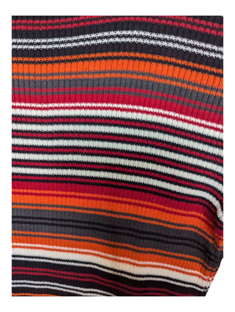 Orange and Grey Stripped Parkhurst Turtleneck Sweater Size Small