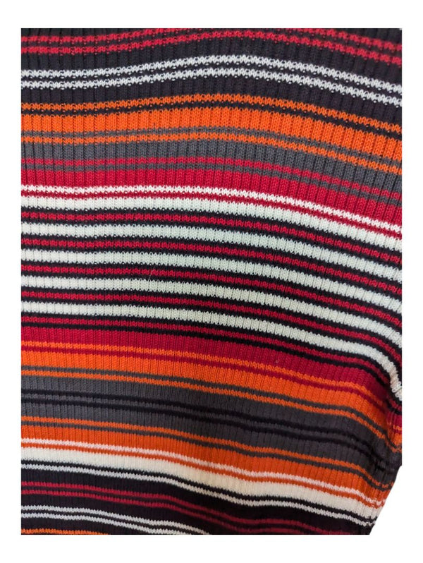 Orange and Grey Stripped Parkhurst Turtleneck Sweater Size Small