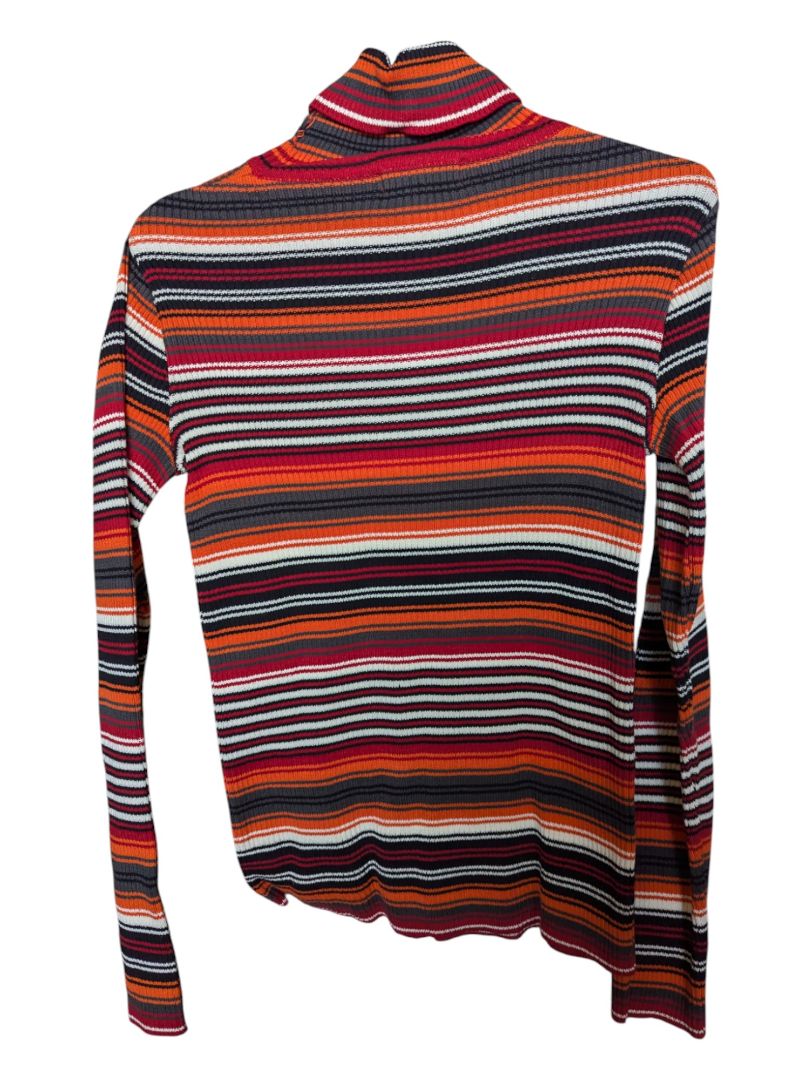 Orange and Grey Stripped Parkhurst Turtleneck Sweater Size Small