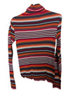 Orange and Grey Stripped Parkhurst Turtleneck Sweater Size Small