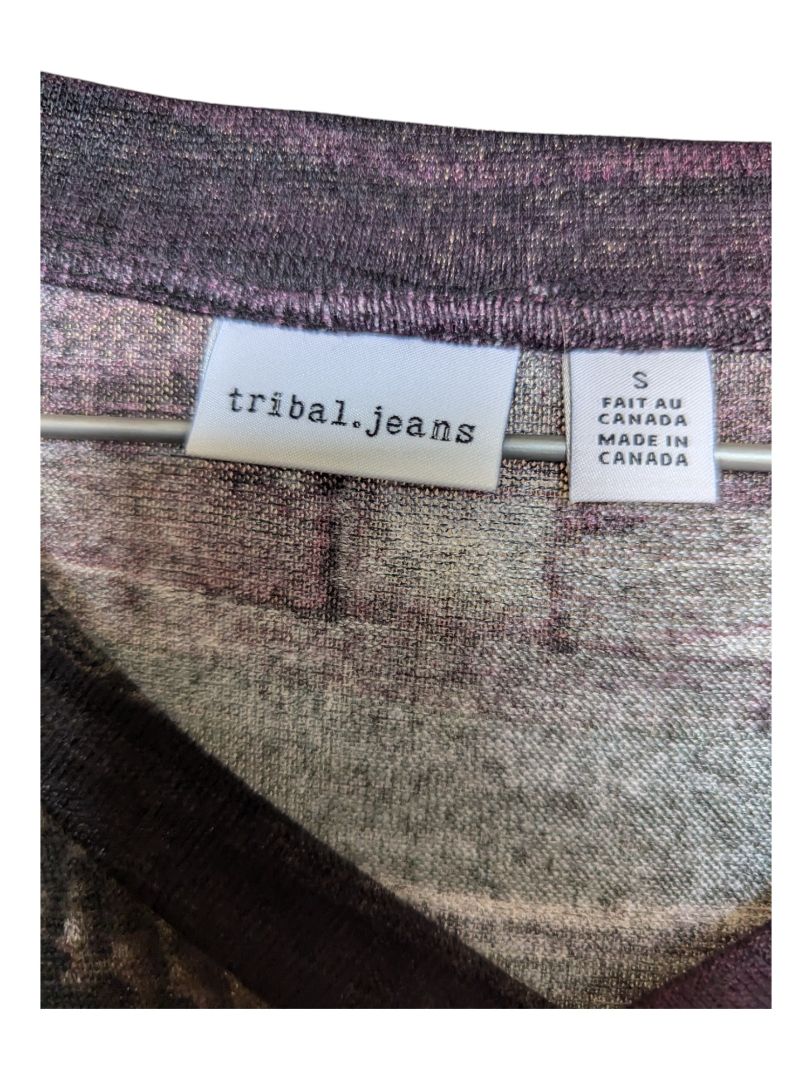 Purple and Grey Tribal Jeans Long Sleave Size Small