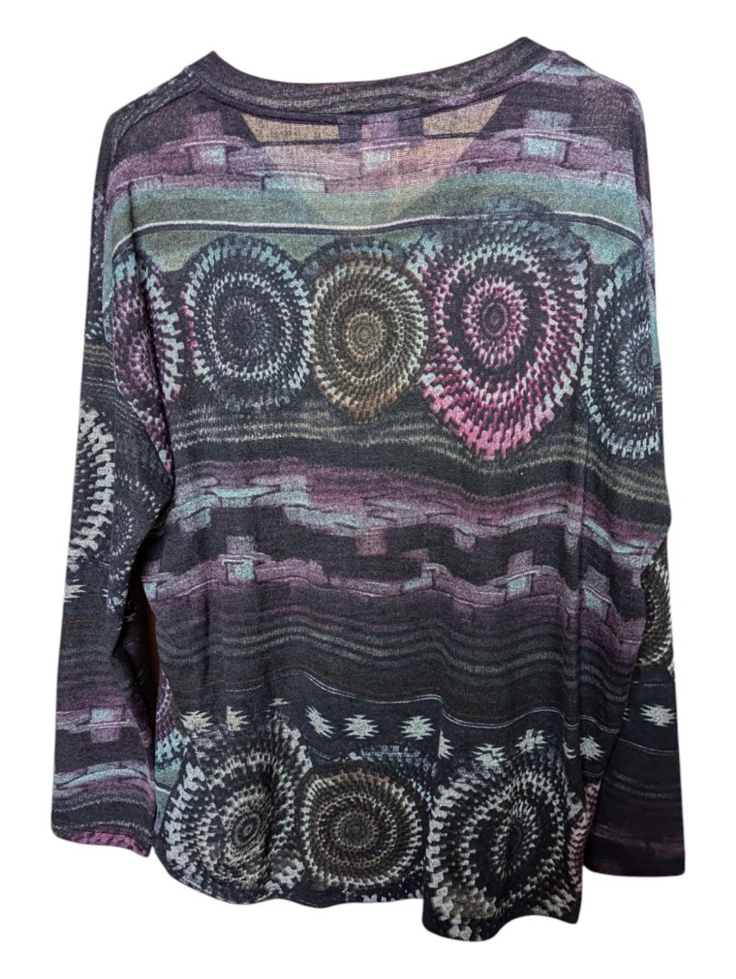 Purple and Grey Tribal Jeans Long Sleave Size Small