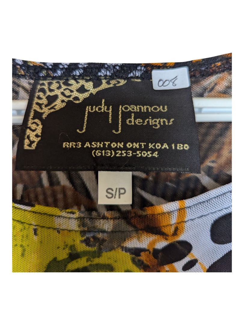 Zebra and Floral Print Judy Joannou Net Short Sleeve Size Small