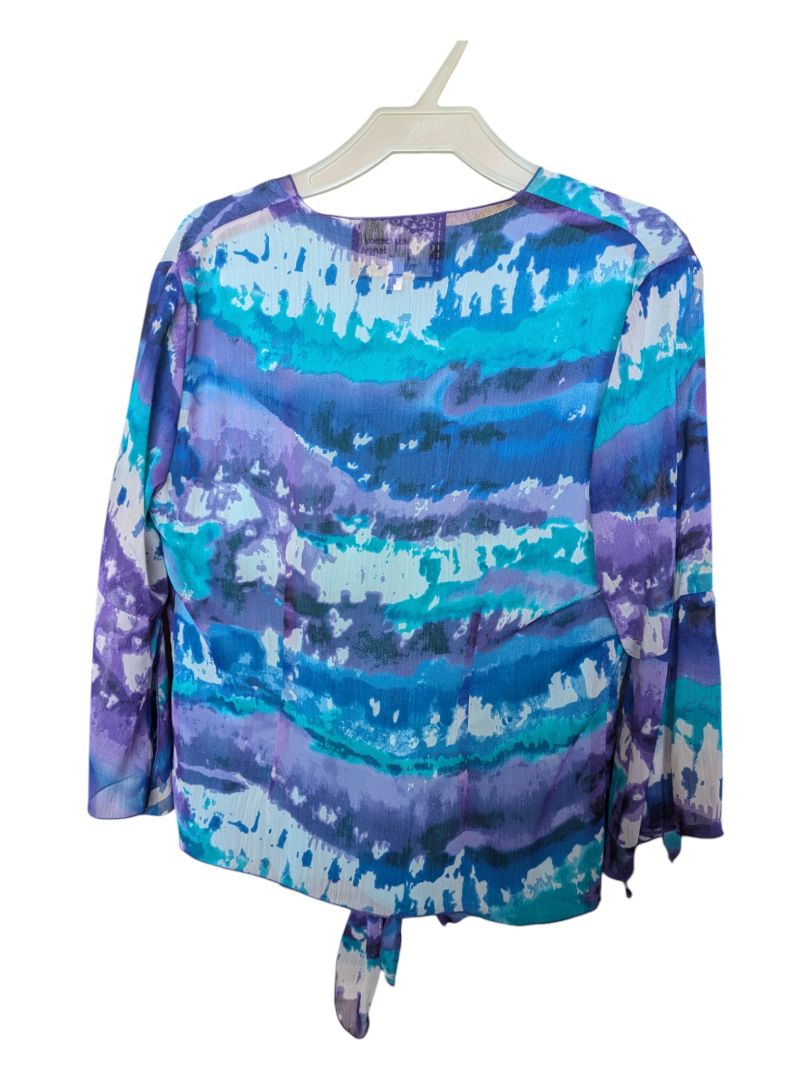 Purple and Blue Judy Joannou Shirt and Wrap Set Size xs