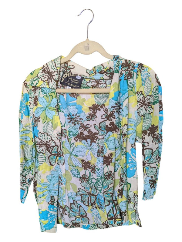 Green and Blue Floral Judy Joannou Button-up Size Small