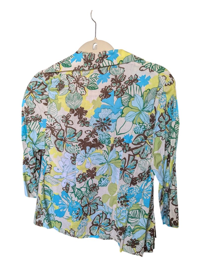 Green and Blue Floral Judy Joannou Button-up Size Small