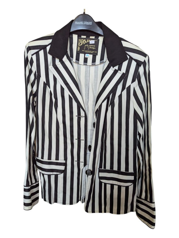 Black and White Stripped Judy Joannou Blazer Size xs