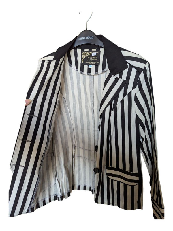 Black and White Stripped Judy Joannou Blazer Size xs