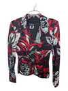 Red and Black Nueva Zip-Up Blazer Size 4