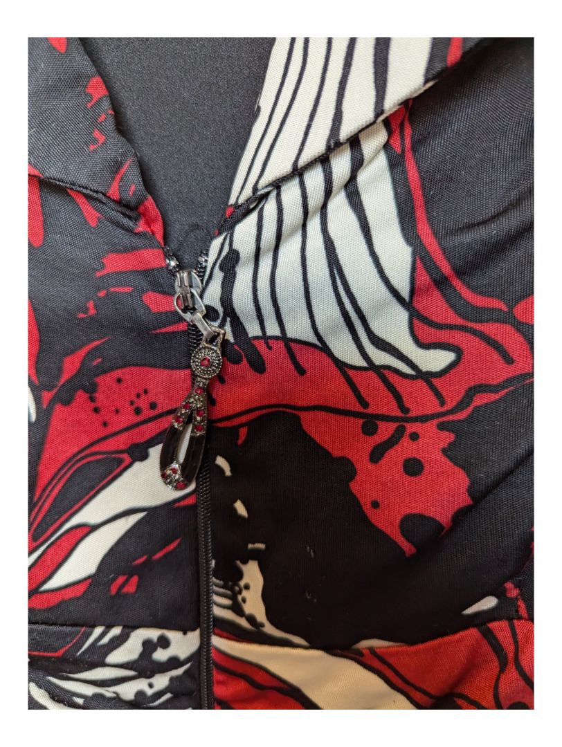 Red and Black Nueva Zip-Up Blazer Size 4