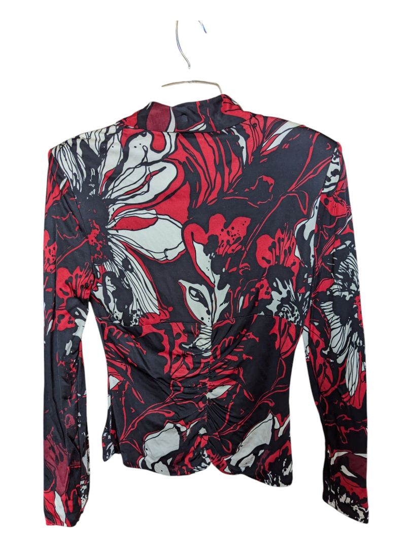 Red and Black Nueva Zip-Up Blazer Size 4