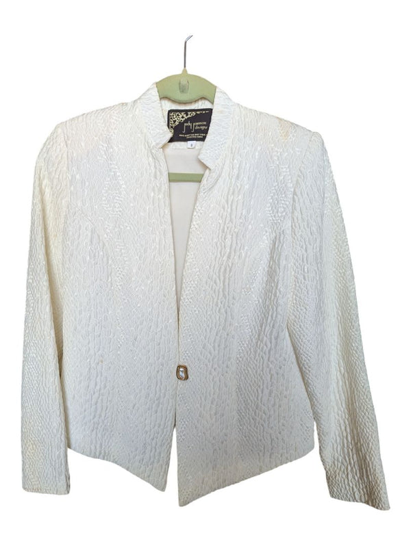 White Snake Skin Paterned Judy Joannou Blazer Size 8