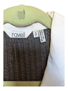 White Ribbed Ravel Zip-Up Sweat Shirt Size Small