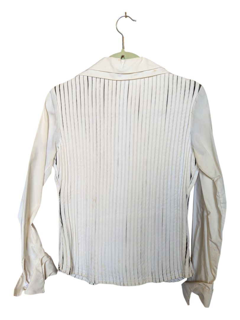 White Ribbed Ravel Zip-Up Sweat Shirt Size Small