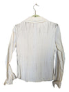 White Ribbed Ravel Zip-Up Sweat Shirt Size Small