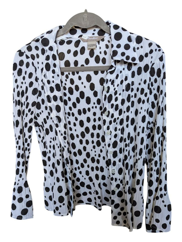 Dalmatian Patterned TanJay Button-Up Size Petites Small