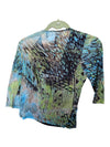 Green and Blue Selene 3/4 Length Sleeve Blouse Size Medium