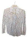 Cream and Brown Ravel Button-Up Size Small