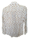 Cream and Brown Ravel Button-Up Size Small