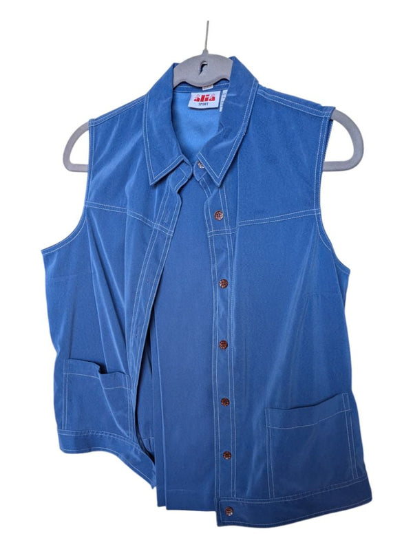 Blue Velveteen Alia Vest and Pant Set Size Small