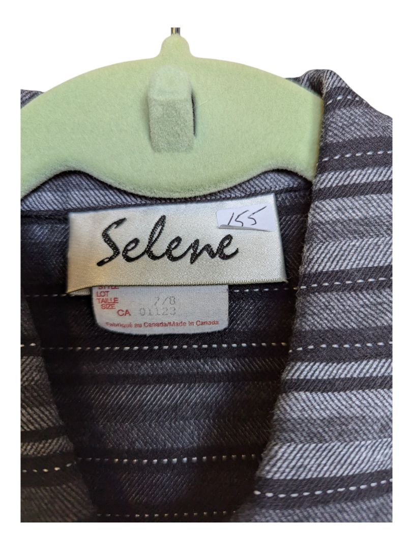 Grey Stripped Selene Button-Up Size 7/8