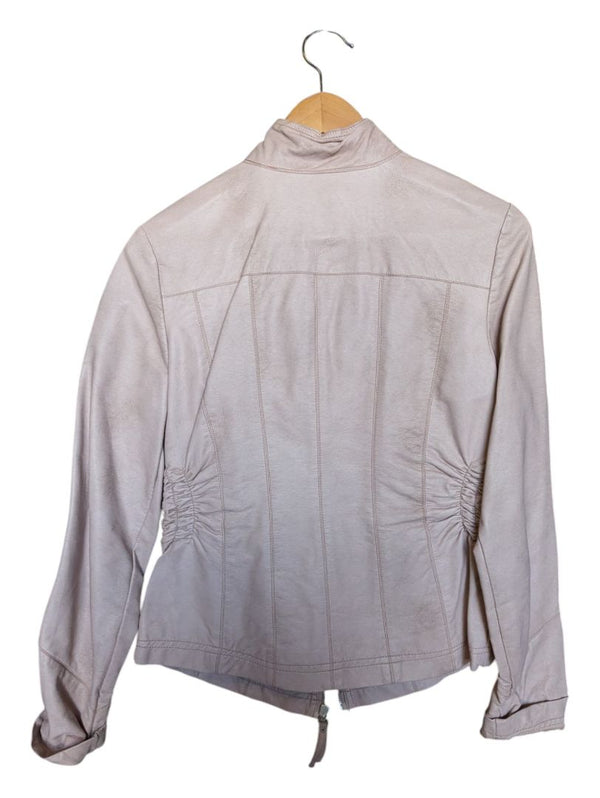 Pink Leather Point Zero Jacket Size Small