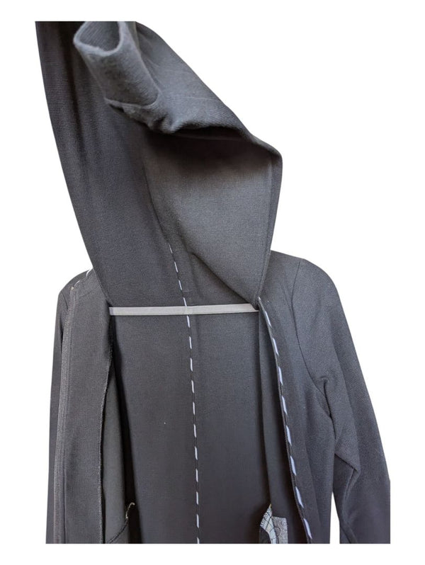 Grey Knitted Zip-Up Hoodie Cafe au Lait Size Small