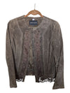 Brown Leather Flower Patterned Jacket Cruze Size Small