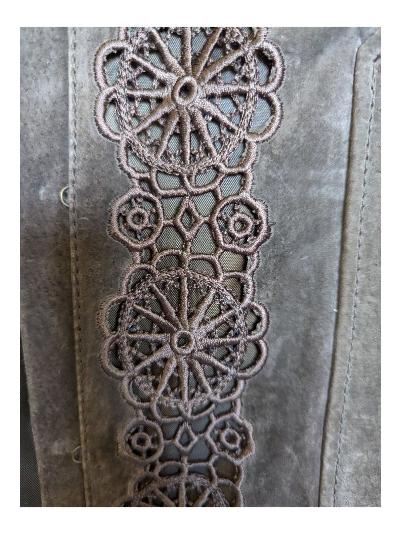 Brown Leather Flower Patterned Jacket Cruze Size Small