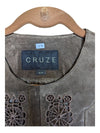 Brown Leather Flower Patterned Jacket Cruze Size Small