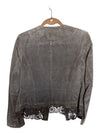 Brown Leather Flower Patterned Jacket Cruze Size Small