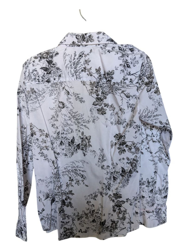 Black Printed Pattern Shirt Foxcroft Size 4