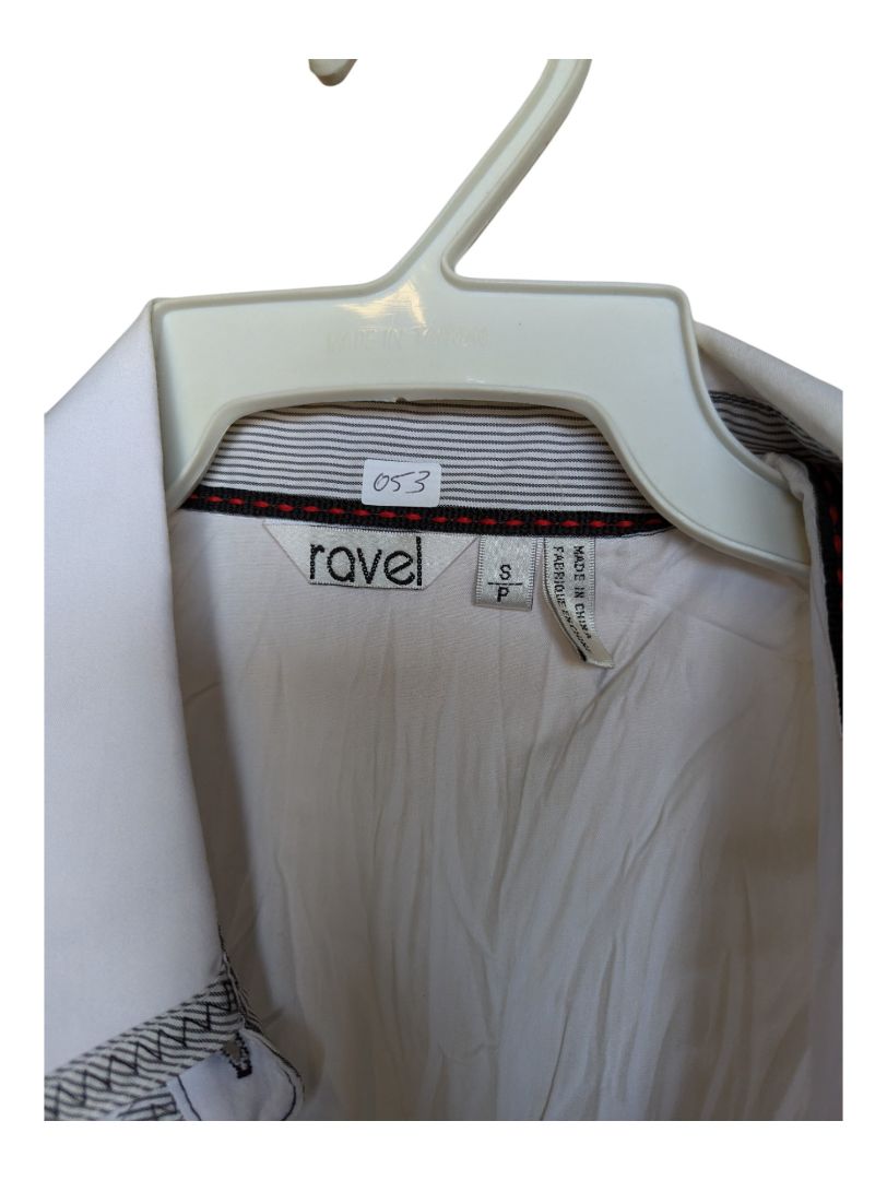 White Jacket with Black Graphics Ravel Size Small