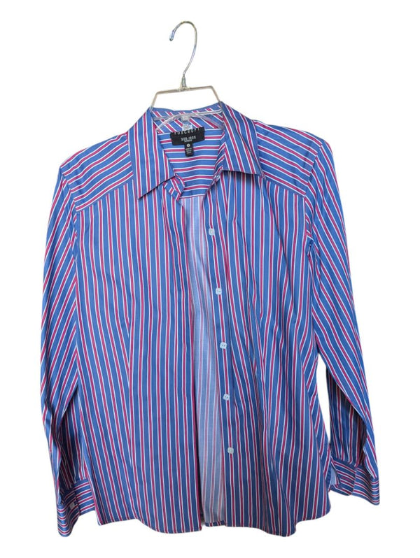 Blue and Red Lined Shirt Foxcroft Size 4
