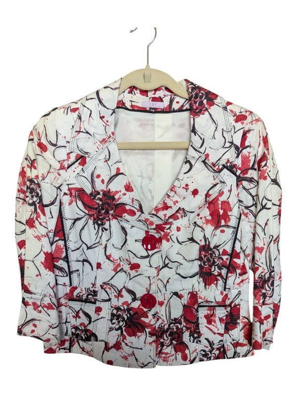 Red and Black Flower Pattern Blazer VEX Size 36