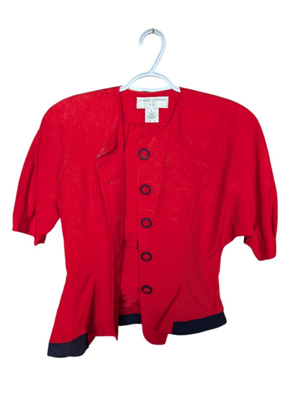 Red Bottom-up Short Sleeves Jacket Chairman of the Board Size 8