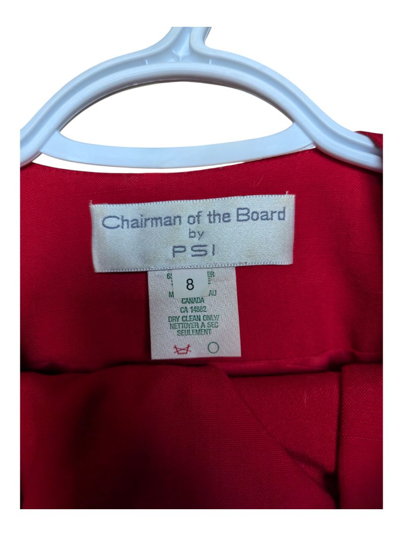 Red Bottom-up Short Sleeves Jacket Chairman of the Board Size 8