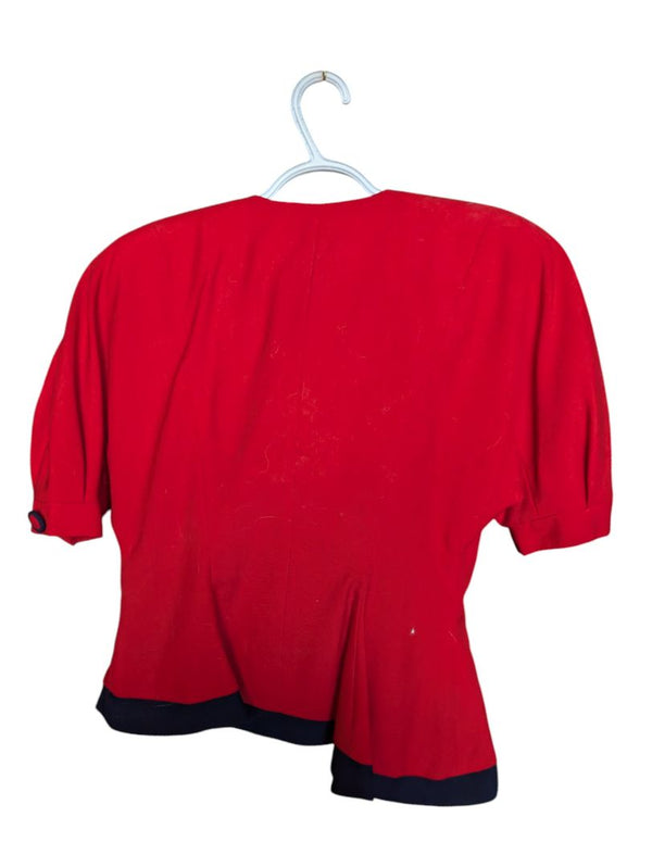Red Bottom-up Short Sleeves Jacket Chairman of the Board Size 8
