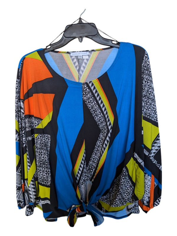 Blue Orange and Black Patterned Long Sleeves Anna + Hope Size Small