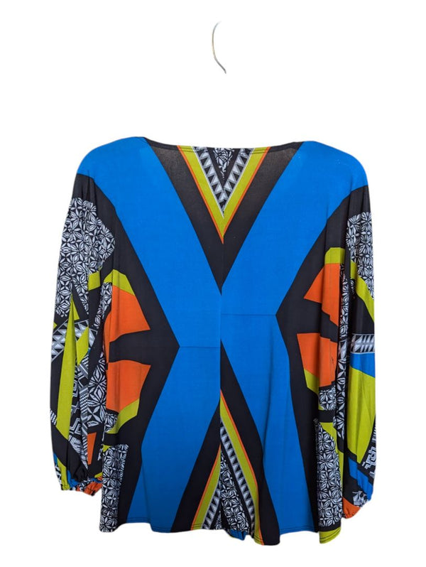 Blue Orange and Black Patterned Long Sleeves Anna + Hope Size Small
