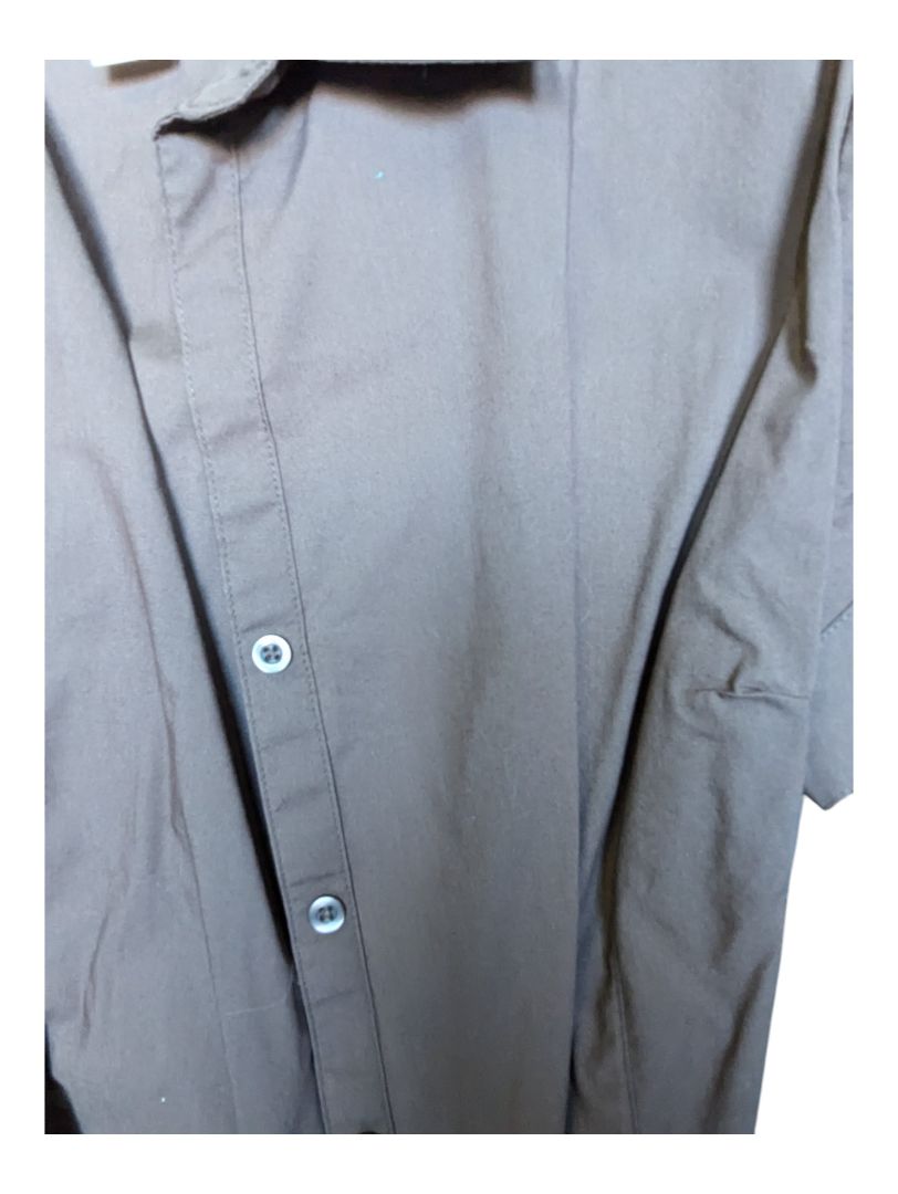 Brown Button-up Short Sleeve CheroKee Size M