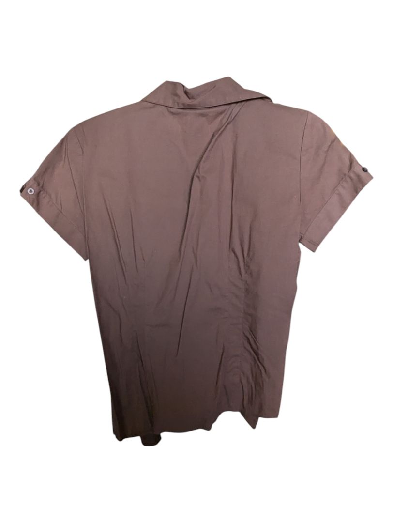 Brown Button-up Short Sleeve CheroKee Size M