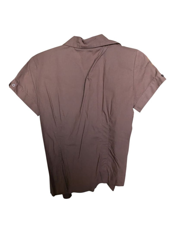 Brown Button-up Short Sleeve CheroKee Size M