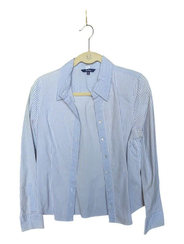 Lined Blue Blouse Reilmans Size S