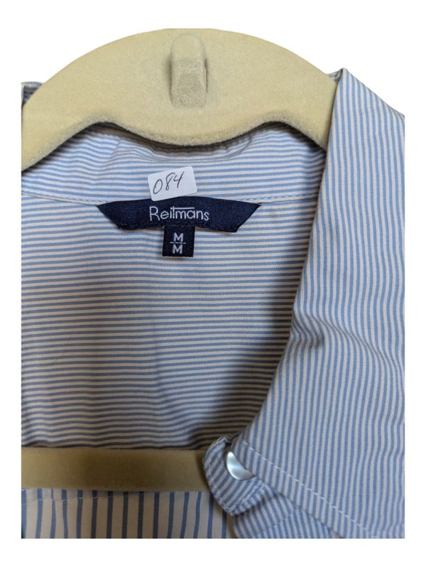 Lined Blue Blouse Reilmans Size S