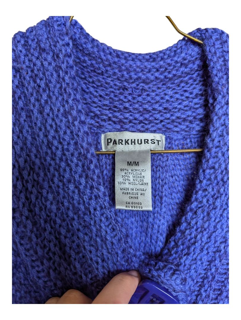 Blue Knitted Short- Sleeves Parkhurst Size M